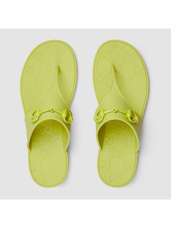 Gucci Shoes - NEW Gucci Women's Thong Sandals Shoes Horsebit Green GG Sz 38 100% Authentic